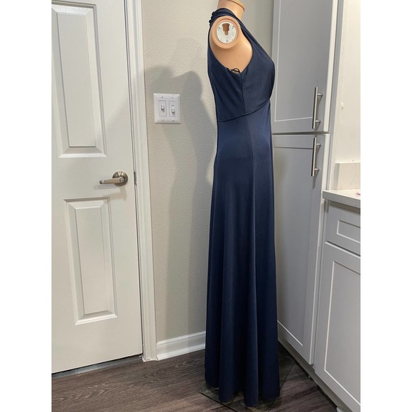 1970s Disco Dress Vintage Maxi Dress W/ Gem Details - Picture 3 of 11